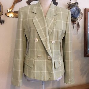 Vintage Kasper sage green double breasted blazer